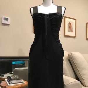 Betsey Johnson Black Satin Dress with Straps